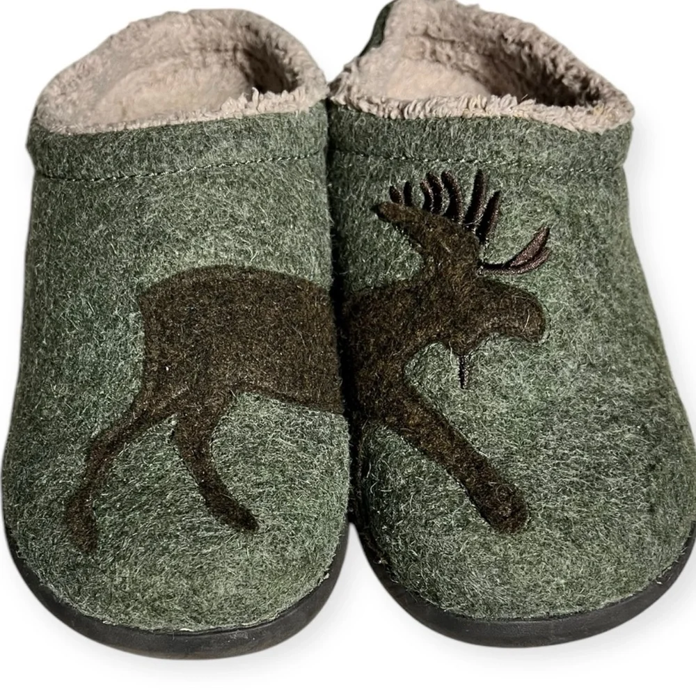 🌻L.L.Bean Moose Pattern Wool-clog style Daybreak Scuffs Women's Size 6_2